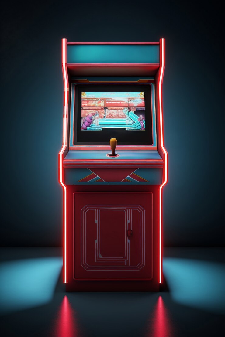 Free Photo view of 3d arcade game box