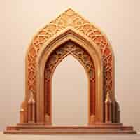 Free photo view of 3d arch with islamic motif