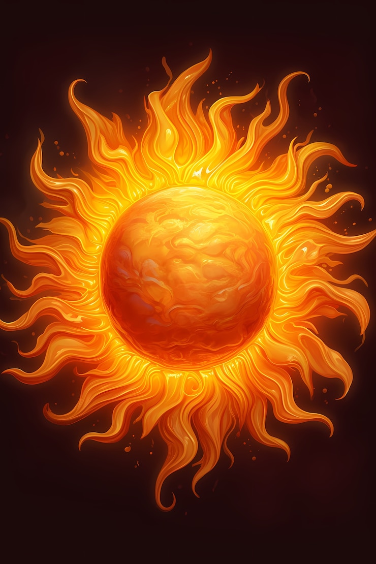 Free Photo view of 3d burning sun