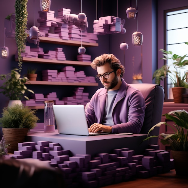 View of 3d businessman