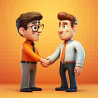 Free photo view of 3d businessmen handshaking