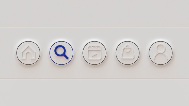 View of 3d buttons