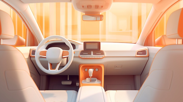 Foto gratuita vista dell'interno dell'auto in 3d