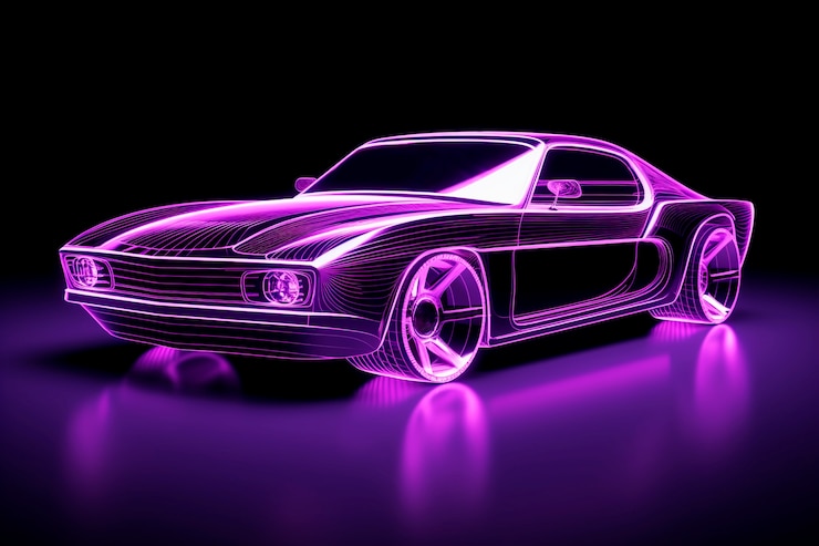 Бесплатный Фотография вид на 3d модель автомобиля