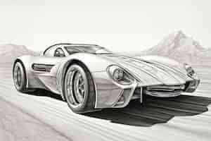 Free photo view of 3d car in sketch style