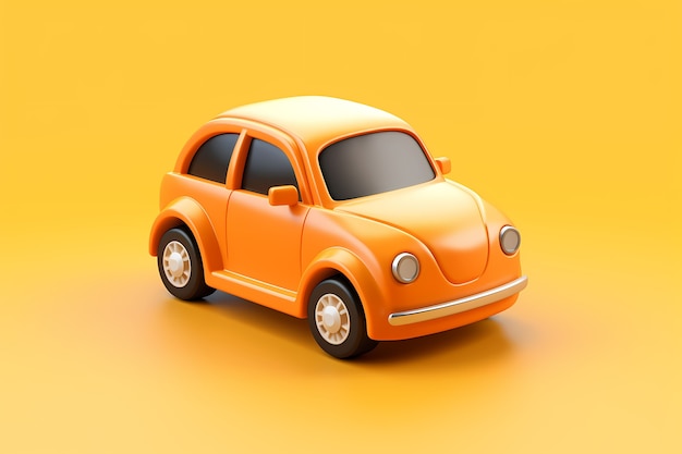 Free photo view of 3d car with simple background