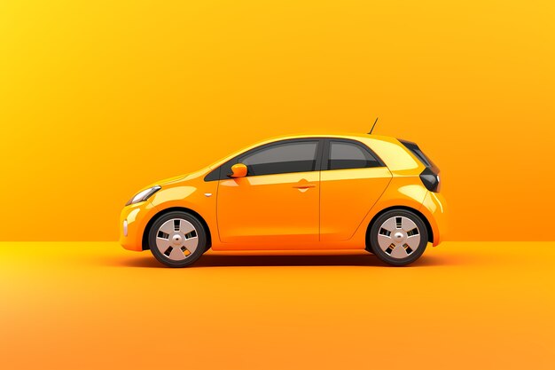view of 3d car with simple background