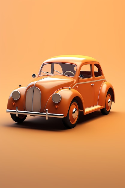 View of 3d car with simple background