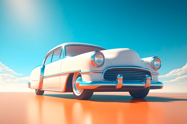 Free photo view of 3d car with sky background