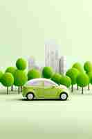 Free photo view of 3d car with trees