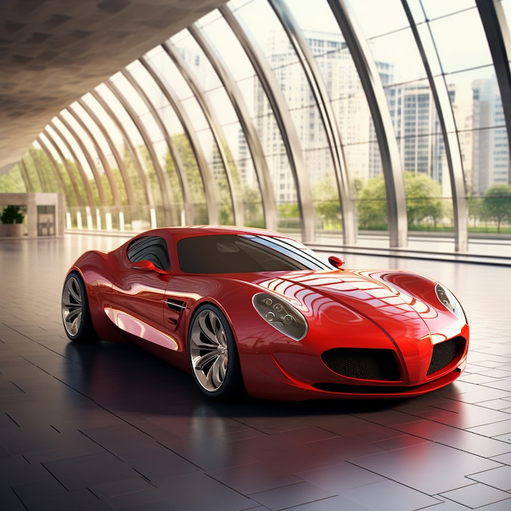 Free Photo view of 3d car