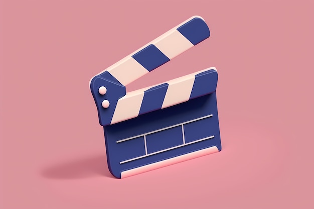 Free photo view of 3d cinema clapperboard