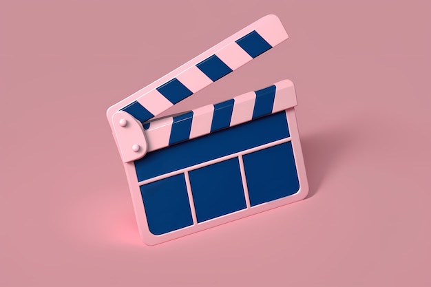 View of 3d cinema clapperboard