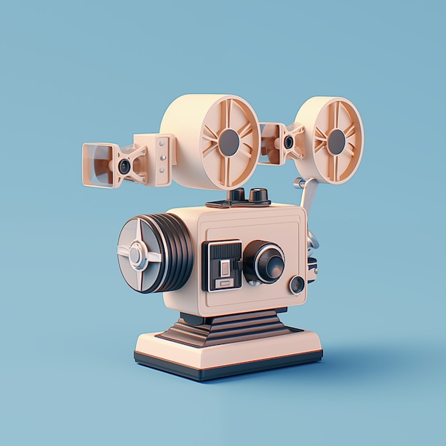 View of 3d cinema film projector