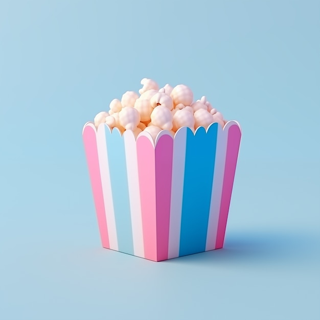 Free photo view of 3d cinema popcorn