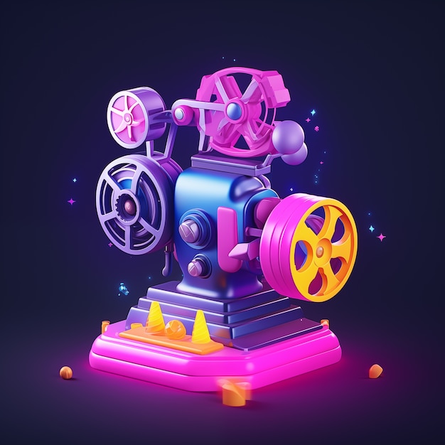 Free photo view of 3d cinema projector