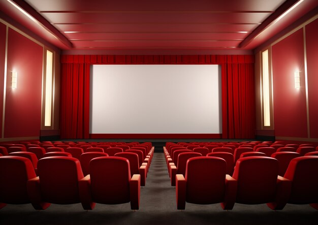 View of 3d cinema theatre room