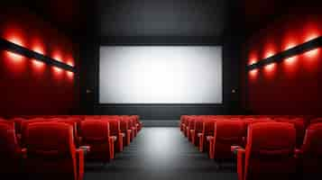 Free photo view of 3d cinema theatre room