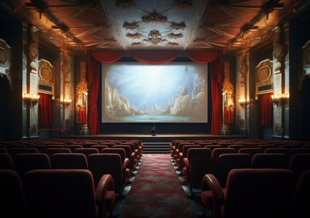 View of 3d cinema theatre room
