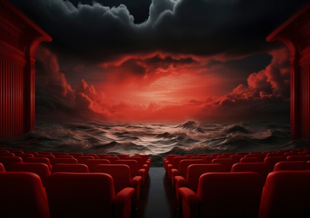 View of 3d cinema theatre room