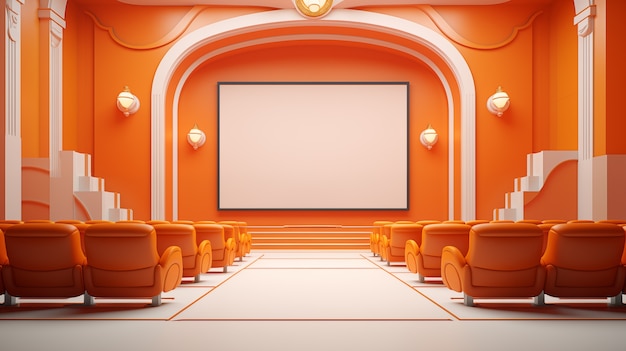 View of 3d cinema theatre room