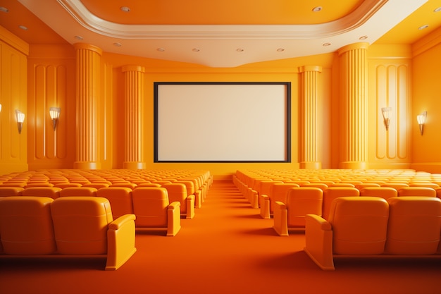 Free photo view of 3d cinema theatre room