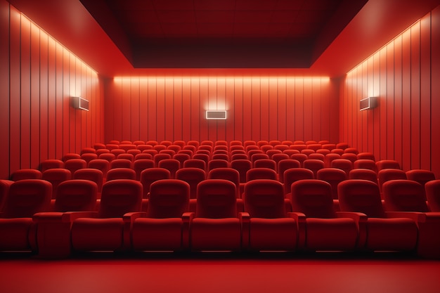 Free photo view of 3d cinema theatre room