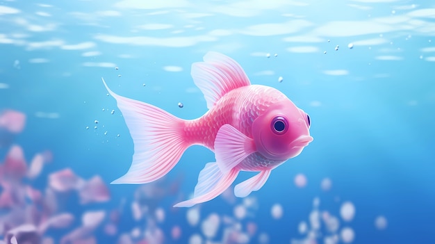 Free photo view of 3d colorful fish