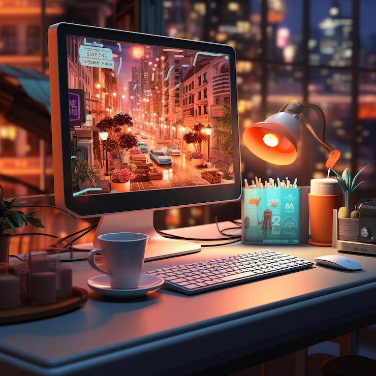 Free Photo view of 3d computer device with peripheral devices