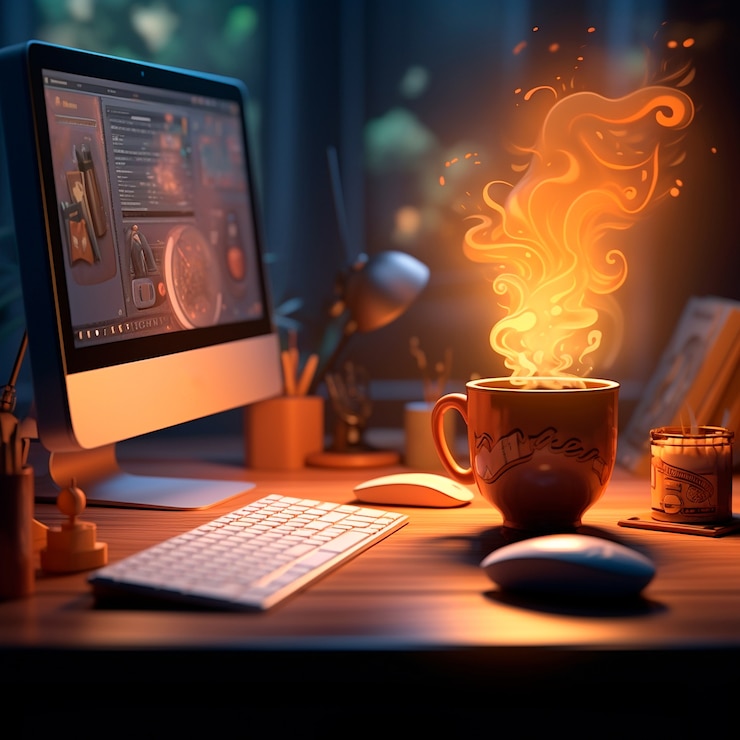 Free Photo view of 3d computer device with peripheral devices
