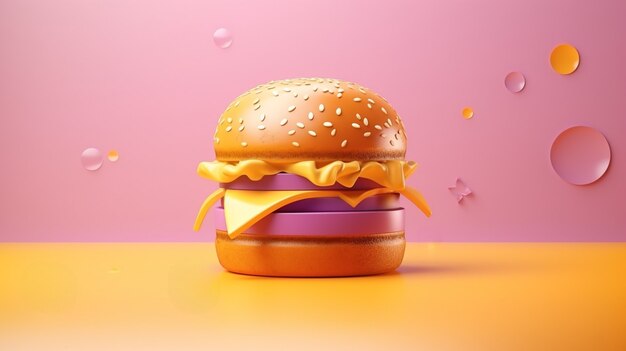 Free photo view of 3d delicious looking burger