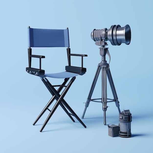 Free photo view of 3d director's chair