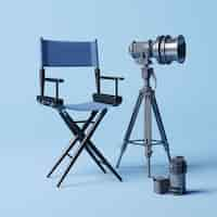 Free photo view of 3d director's chair