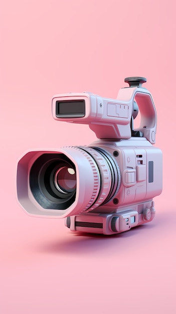 Free photo view of 3d expensive high-tech movie camera