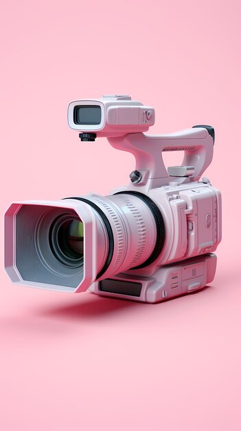 3D 고가의 하이테크 영화 카메라 보기