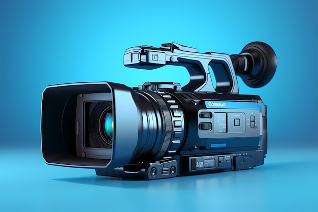 Вид на 3D дорогую высокотехнологичную кинокамеру