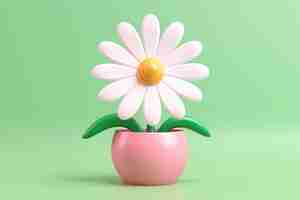 Free photo view of 3d flower in pot