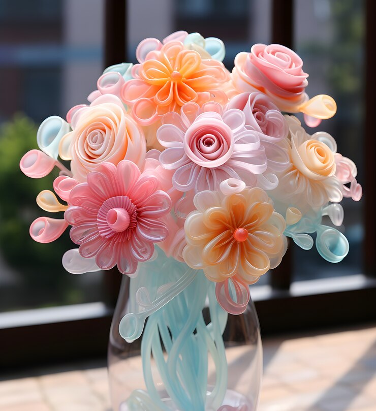 無料Photo 花瓶の中の花の 3 d ビュー
