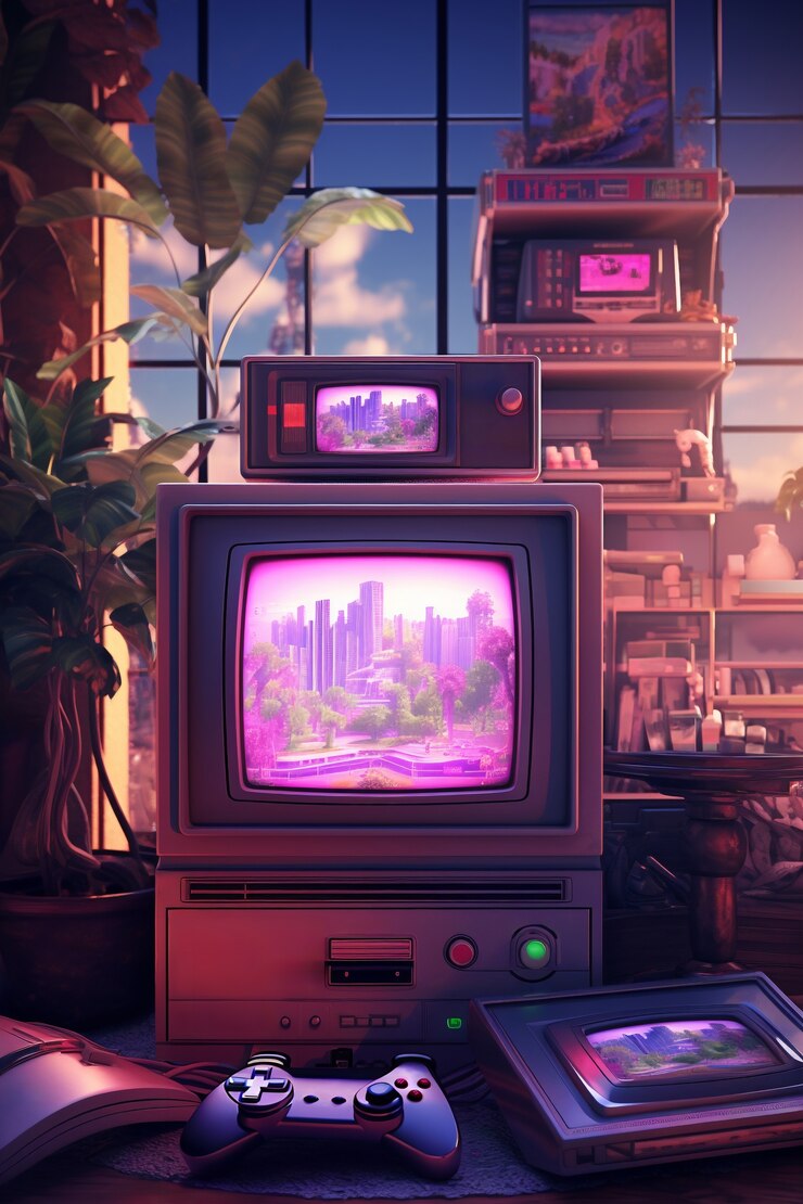 Free Photo view of 3d gaming device
