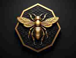 Free photo view of 3d golden bee