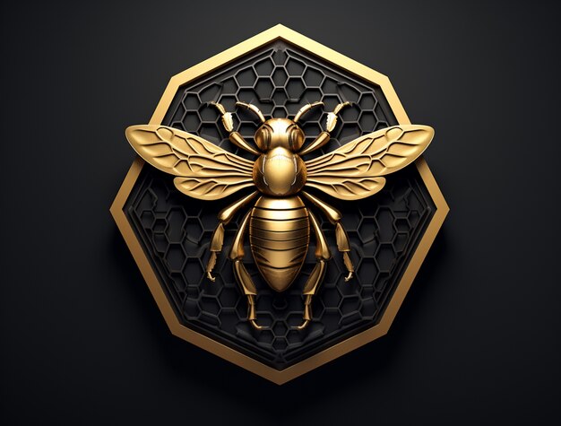 Вид на 3D золотую пчелу