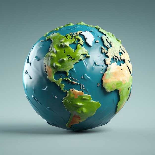 View of 3d graphic earth globe