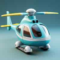 Free photo view of 3d graphic helicopter