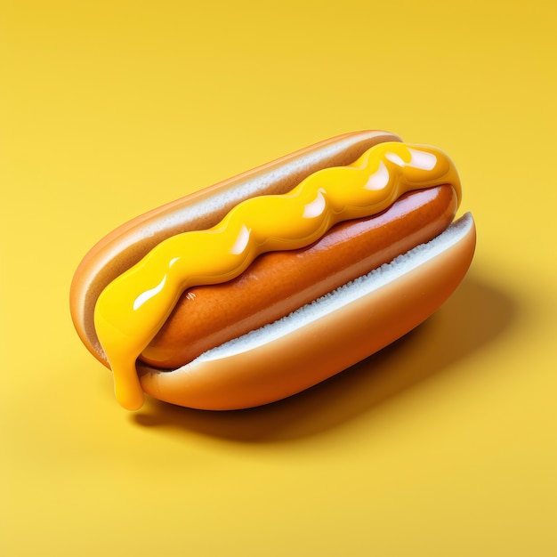 View of 3d graphic hot dog