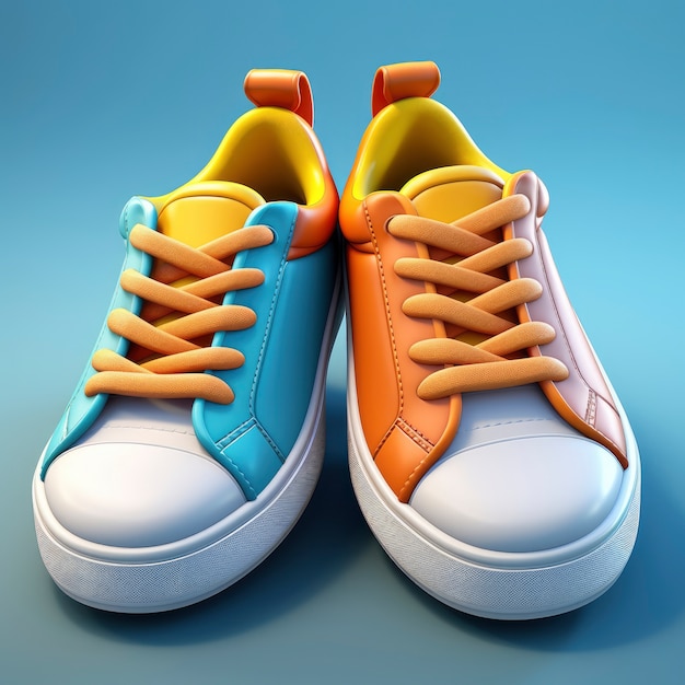 Free photo view of 3d graphic shoes