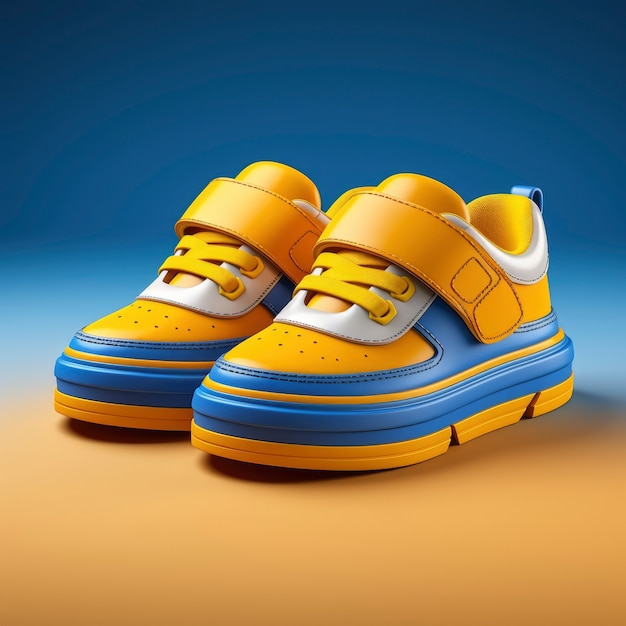 Free photo view of 3d graphic shoes