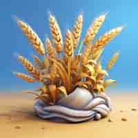 Free photo view of 3d graphic wheat