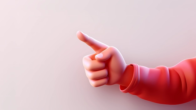 Free photo view of 3d hand pointing finger