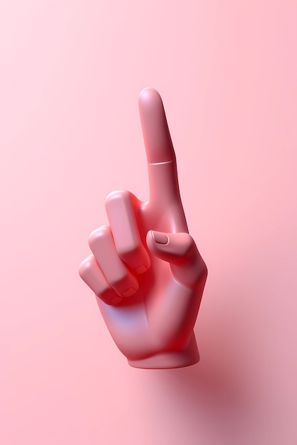 Free photo view of 3d hand pointing finger