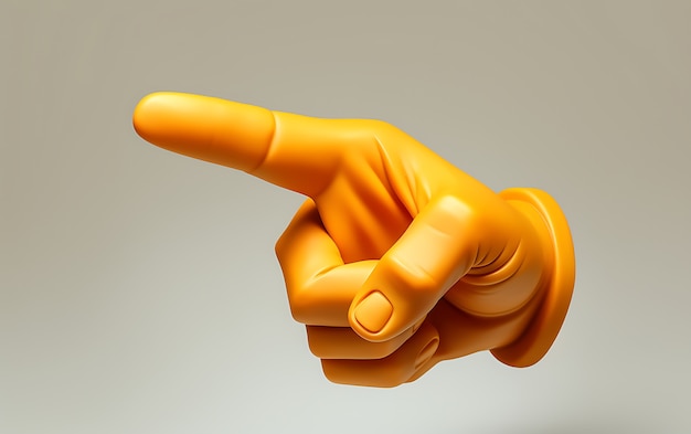 View of 3d hand pointing with index finger